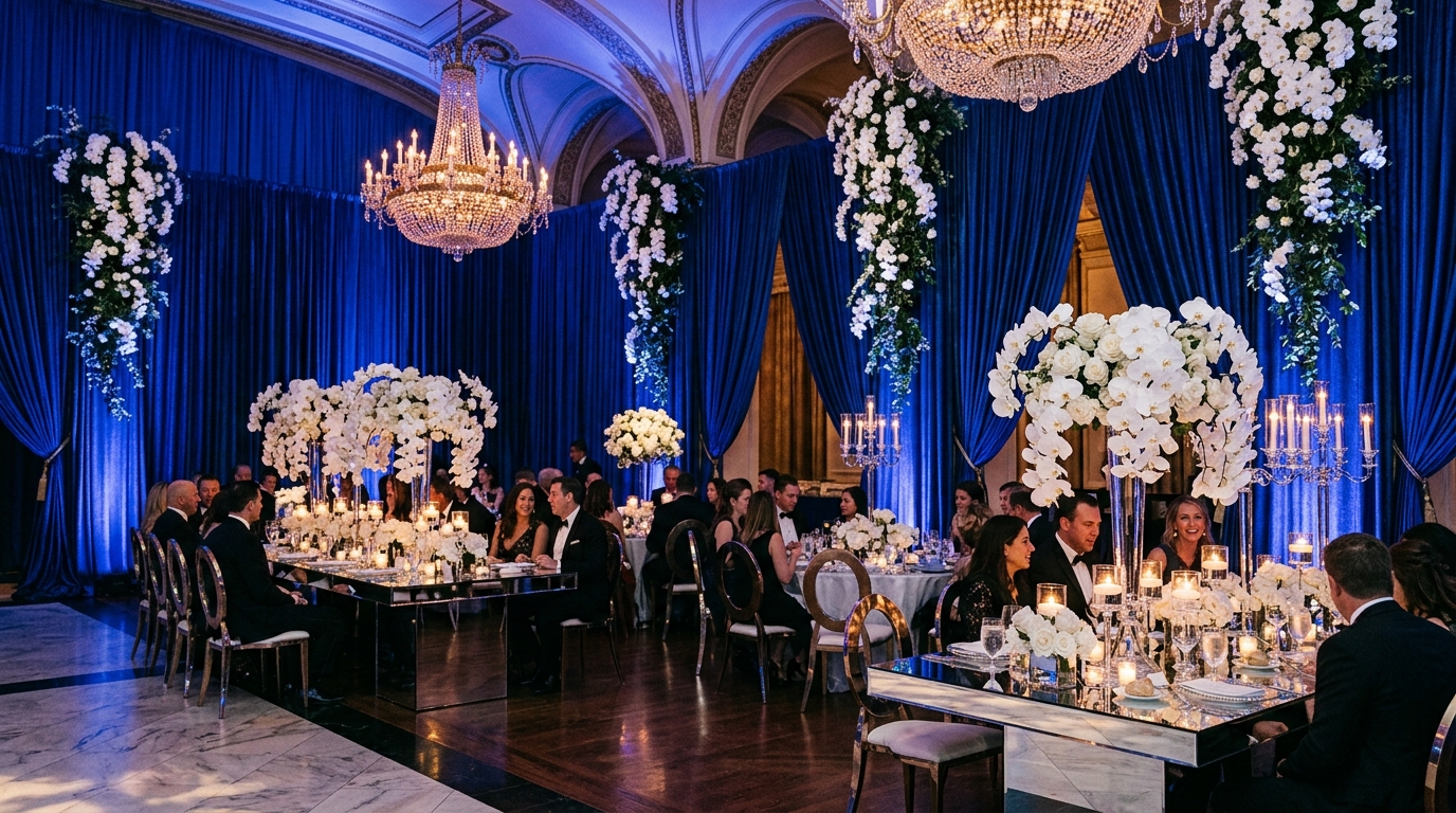 Royal Sapphire & White Orchid